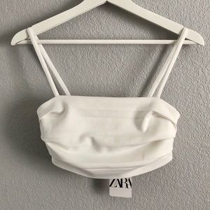 WHITE ZARA CROP TOP